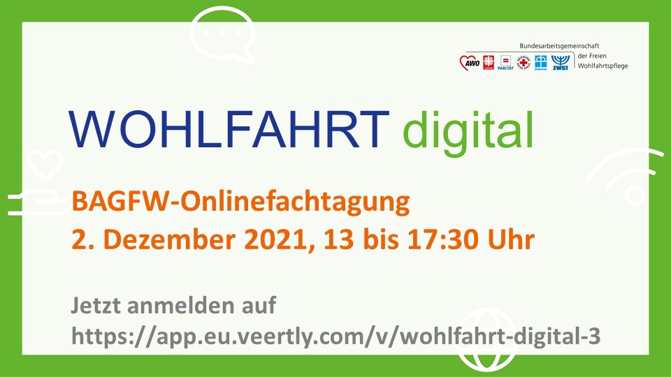 bagfw's tweet photo. Bitte anmelden &amp; weiterleiten! Digitalmesse der Freien #Wohlfahrtspflege #BAGFW: Inspiration und Praxistipps: #WOHLFAHRTdigital 3 – Erfolgsfaktor Best Practice am 2. Dezember, ab 13 Uhr, Programm: https://t.co/4lwQVJzXsV Anmeldung hier: https://t.co/yzY6K5bMX0 https://t.co/9nVP5ItVUS