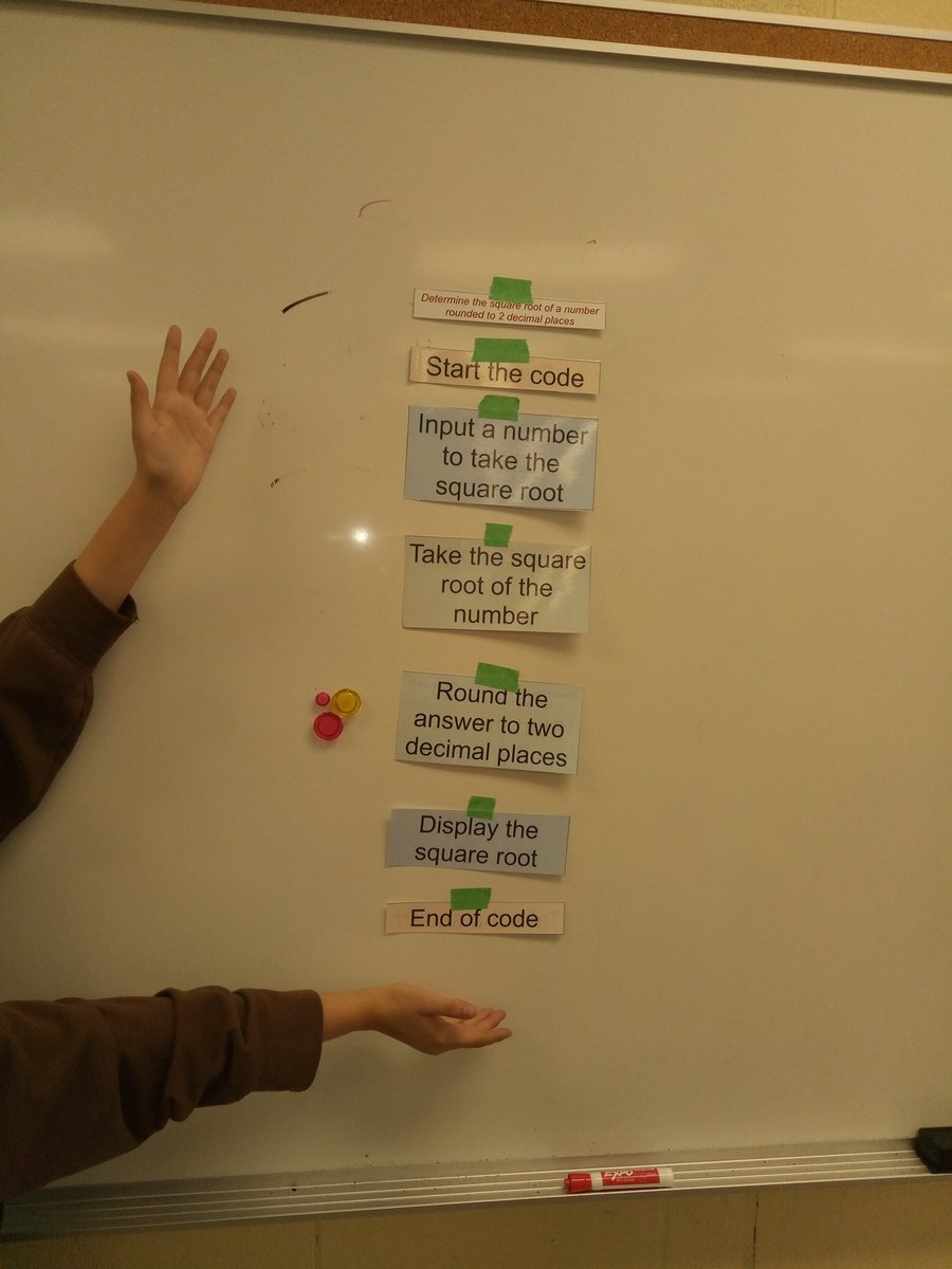 te_bokkel's tweet photo. Exploring some pseudocode in #YRDSBmath. Rearranging the instruction blocks to solve a problem and alter the problem. #MTH1W https://t.co/Qe7UeGaCic