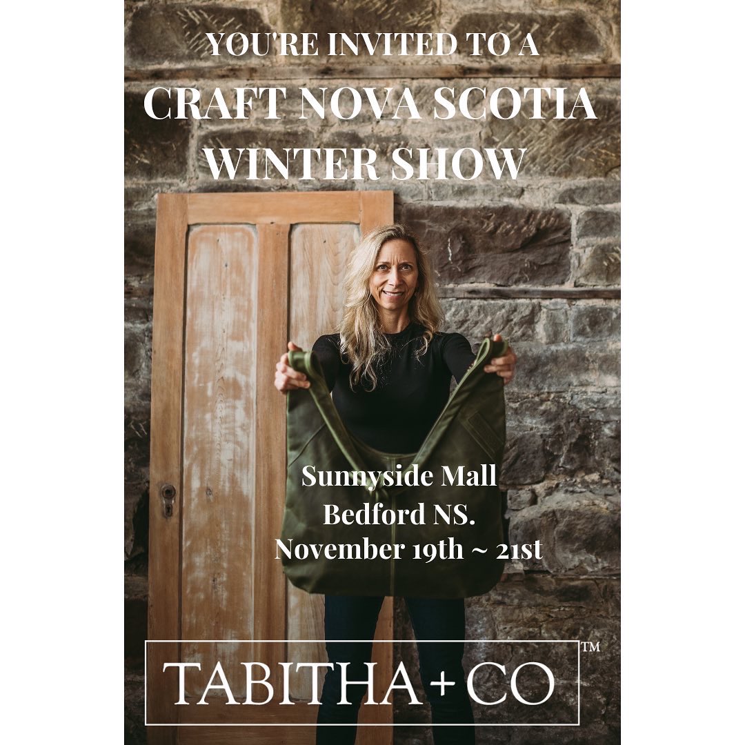 tabithacompany's tweet photo. Travel with Tab to #Bedford, #NovaScotia, Nov.19th ~ 21st for the @craftnovascotia Winter ❄️ Craft Show @SunnysideMall
Find the perfect locally made holiday gift 🎁.
#TABITHACO #MindfullyMade #LeatherGoods #TABITHACOmpany #MadeInNovaScotia #CraftNS https://t.co/2s9CmOlvLr