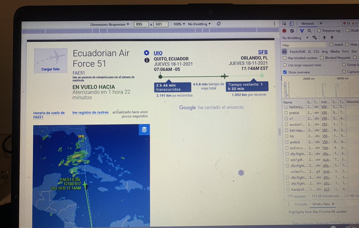 EcuaNews_593's tweet photo. Y para que los Lassies no digan que es falso, aquí otra foto directo del tracking del vuelo FAE-051. 
Salida UIO 07-06 am con llegada estimada a Orlando Florida a las 12:14 am.

¿Será que .@LassoGuillermo dice algo? 
¿O será que el vocero dice que en el avión va @MashiRafael? https://t.co/pTNXbaZPYQ