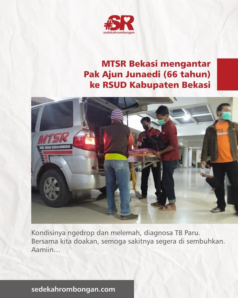 Sedekaholic, kondisi urgent pasien tidak dapat tertebak kapan dan dimana.

MTSR (ambulans SR) dengan siaga menjawab kebutuhan pasien di saat membutuhkan.

Yuk bersama doakan untuk kesembuhan Pak Ajun Junaedi dan pasien dampingan SR lainnya 🥺