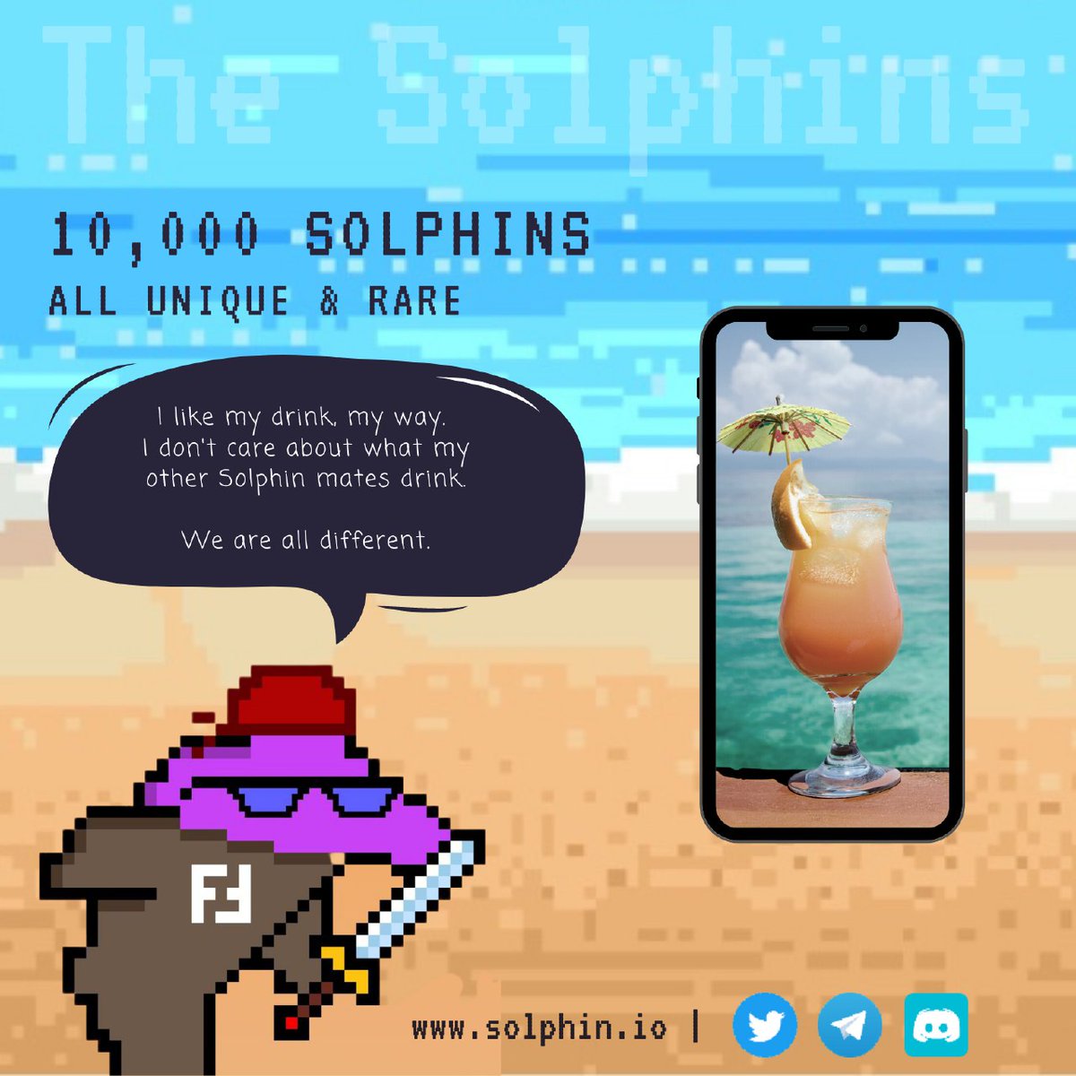 SolanaSolphin's tweet photo. Our dolphins are 10,000 strong!  
@SolanaSolphin is embedded in the #Solana Blockchain.

These Solphins are in 69 traits, where you can own yours uniquely!

There will be Huge rewards for staking and farming $SPHIN token.

Stay tuned for learning and earning with us. https://t.co/xCV7lpxbZR