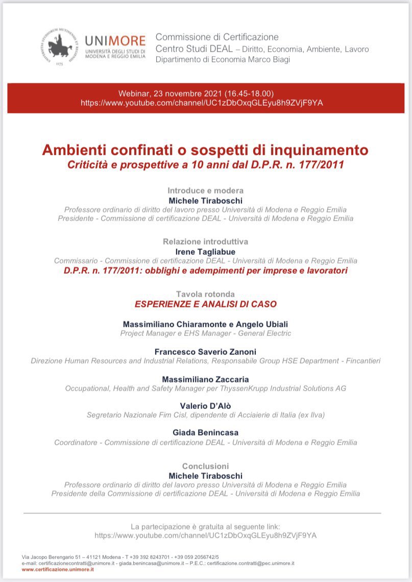 SALUS - Observatory on the Future of EOSH tweet media