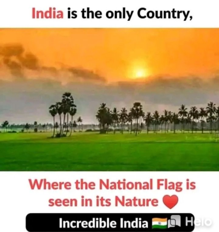 India is the only country 💚💚💚💚National flag is seen in its nature❤❤💚💚