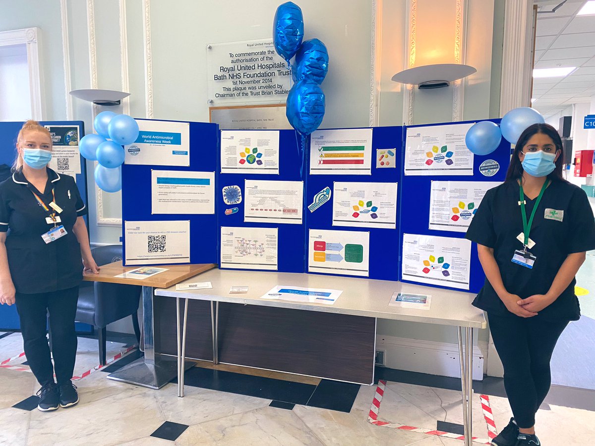PharmaNic1's tweet photo. We’re busy promoting #WorldAntimicrobialAwarenessWeek @RUHBath today. #AntimicrobialResistance will affect all of us in our lifetime if we don’t act now. #KeepAntibioticsWorking #WAAW2021 #EAAD https://t.co/bAbas361Ru