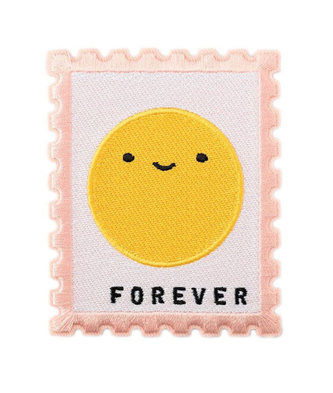StationeryTrend's tweet photo. The Happy Mail Forever Embroidered Patch from @ilootpaperie can be used as an iron-on or sticker that helps highlight an individual's love of snail mail and it's the #ProductPickoftheWeek. #stationerytrends #patch #sticker https://t.co/wvQxbxKM9T