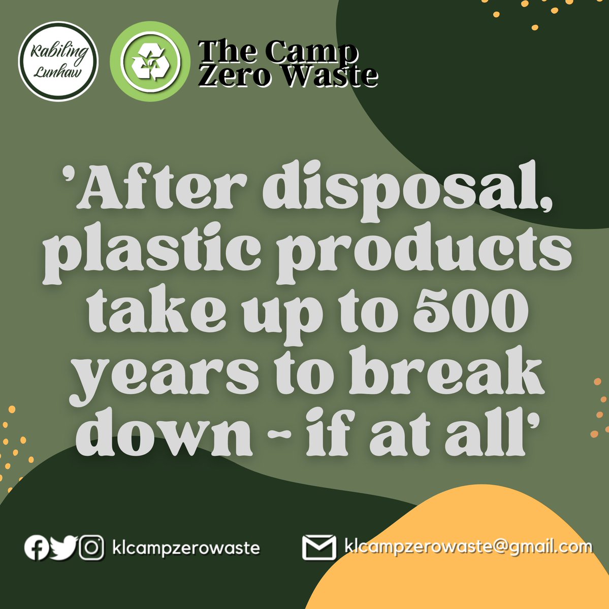 KLCampZeroWaste's tweet photo. The lifespan of plastics can be seven times longer than the average lifespan of a human being. Which means they stay longer on earth than you do! Even now, microplastics are everywhere. We consume them from the food we eat or from the air we breathe. And this is a serious + https://t.co/cVmttJV5NP