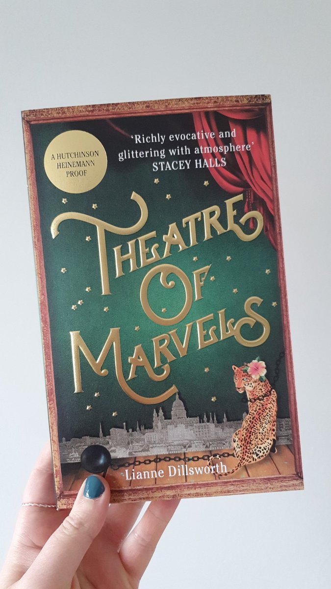 A huge thank you to @HutchHeinemann for this stunning proof copy of #TheatreofMarvels. One of my most anticipated reads for 2022! I'm obsessed with the cover design 💚