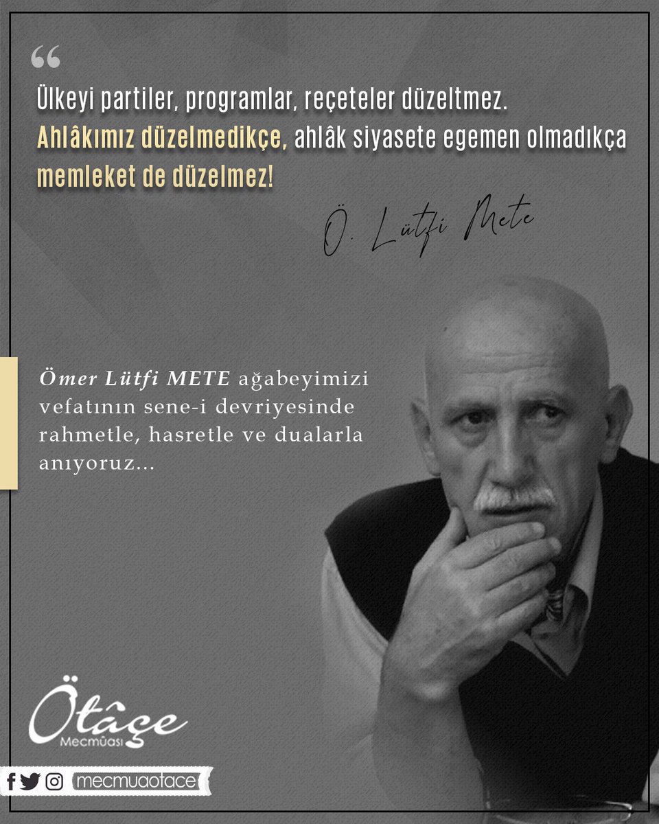 Vefatının yıldönümünde Ömer Lütfi Mete'yi rahmet ve minnetle anıyoruz...

#ömerlütfimete #gülce #dergi #şiir #mecmua #ötaçemecmuası