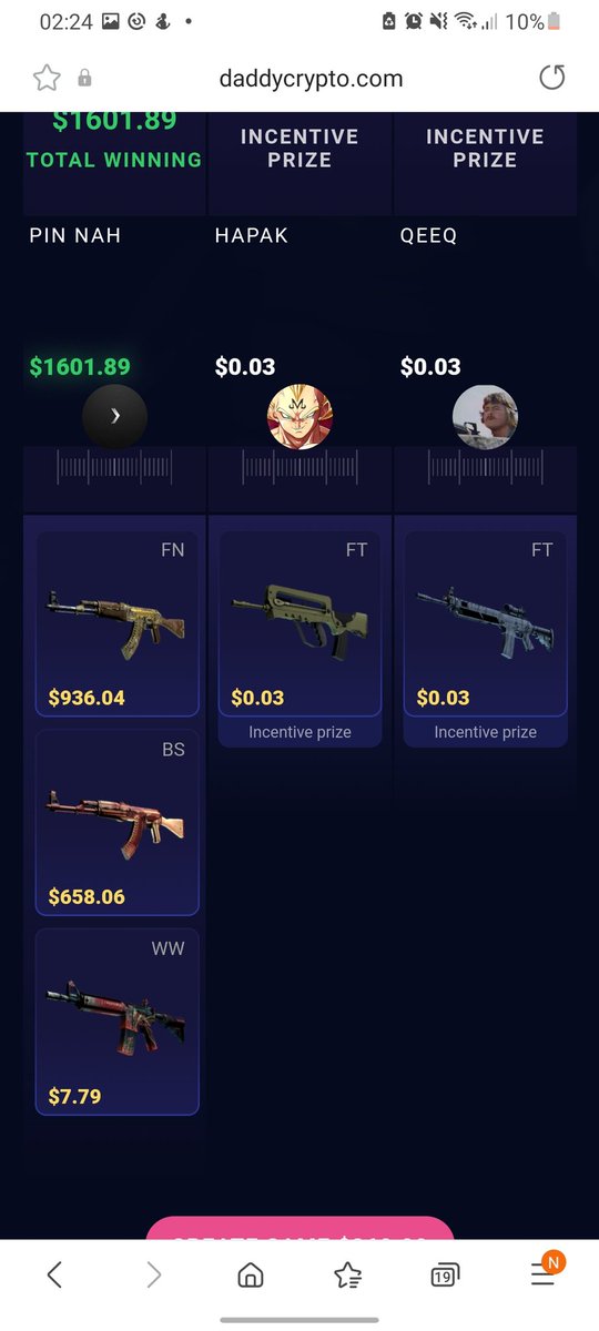 kinglord1310's tweet photo. Great win from 3 way Diamond case @DaddyskinsCSGO #Daddyarmy https://t.co/RuntzYCWVk