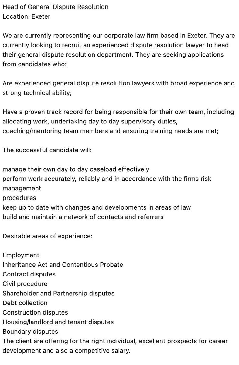 To apply for this position please send a copy of your cv to alex@retainjobs.com

#RetainPeople #RetainExcellence #recruitment #teamwork #ThursdayMotivation #Devon #jobsearching