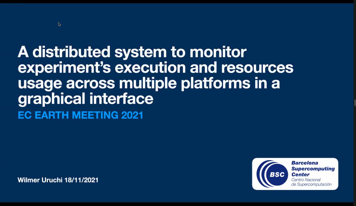 miguelcastmel's tweet photo. Wilmer Uruchi (@wuBleu) presenting the #Autosubmit workflow manager graphical user interface (and our new interactive demo) in the #ECEarth meeting! https://t.co/GjXmf4Boya
