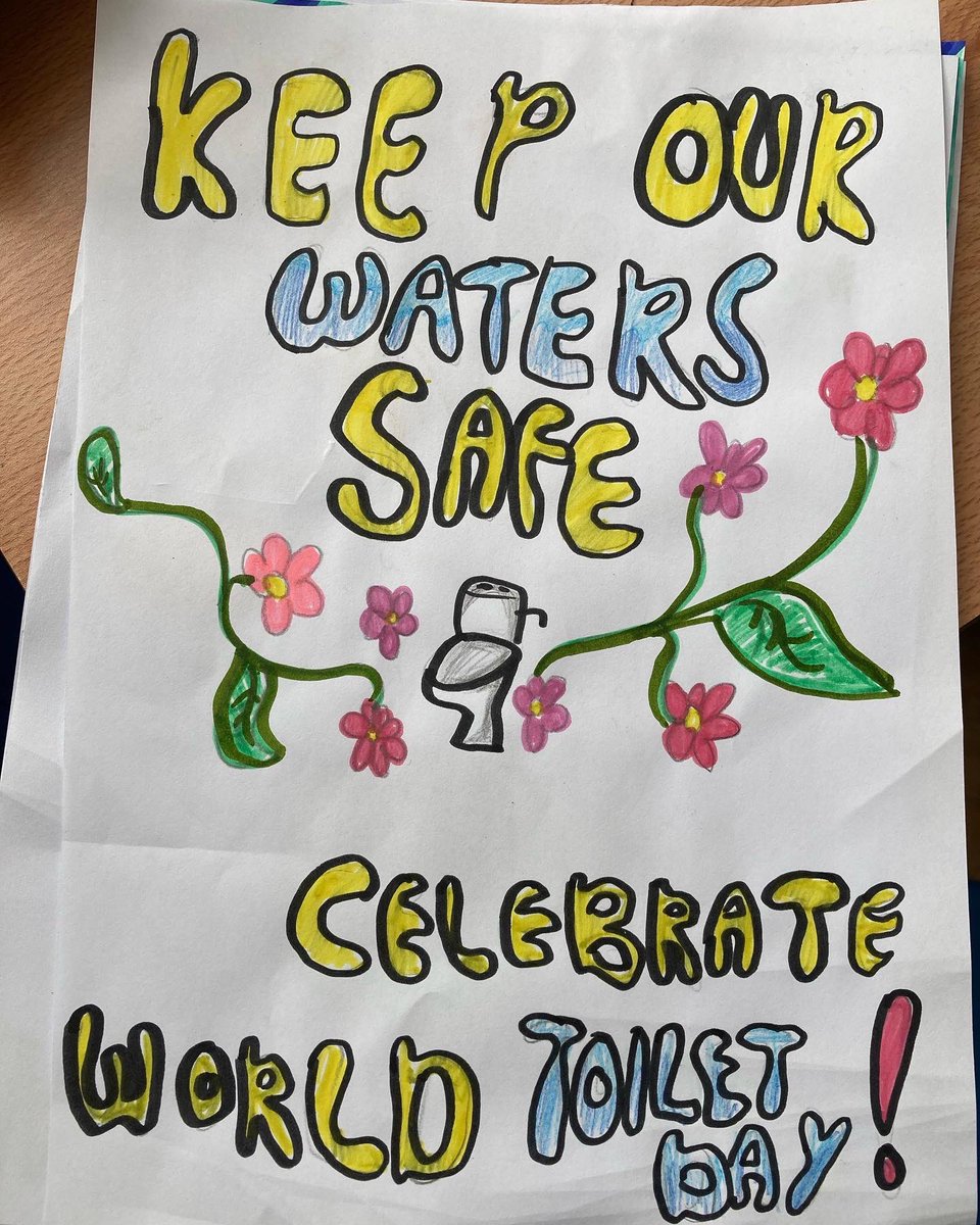 devedmmc's tweet photo. Tomorrow is #WorldToiletDay . Our 1st year students have been making posters to highlight the importance of water and sanitation. Lots of children (especially adolescent girls) don’t go to school because of a lack of toilets facilities. https://t.co/vNFkKounky