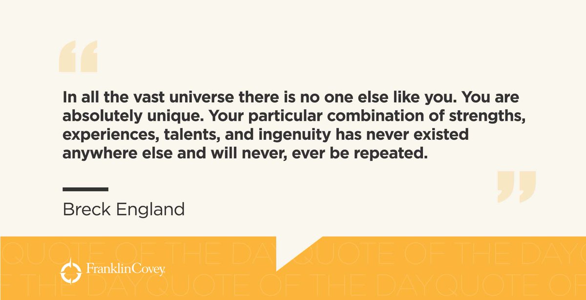 StephenRCovey's tweet photo. What is your greatest strength? #UniqueContribution #LeadershipSkills #Potential #FranklinCoveyQuotes https://t.co/foFkeoUczh