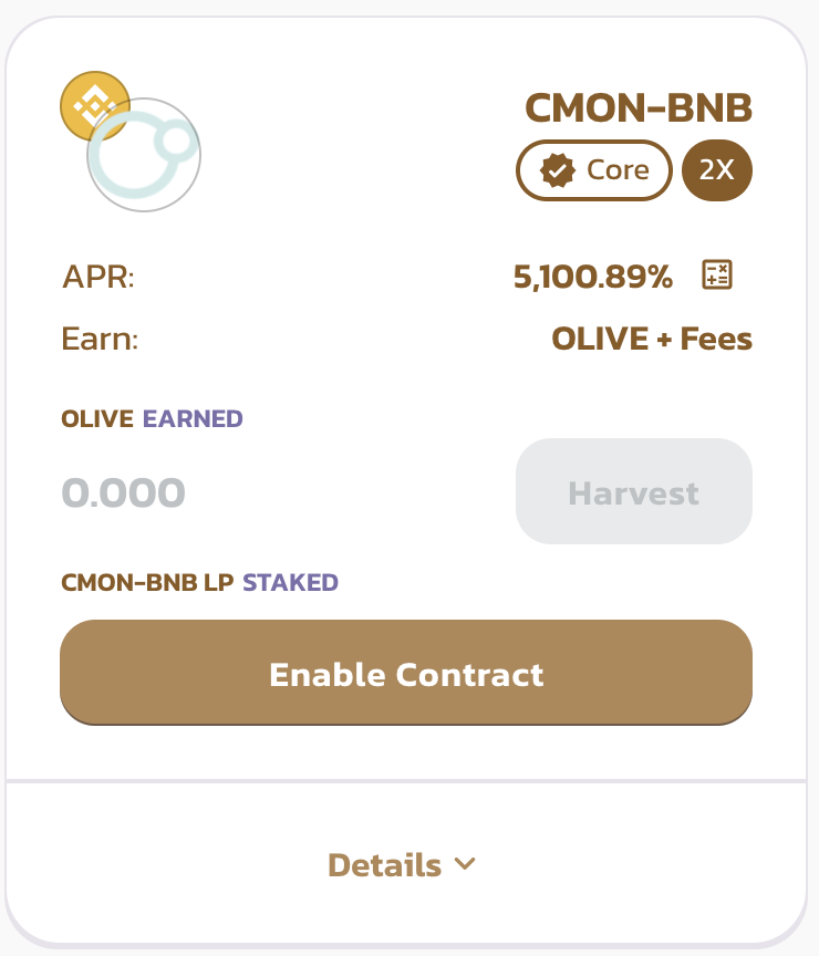 OliveCashBsc's tweet photo. #BSC
The @ClearMoonToken boosted farm (x2) and new pool are live now!
 Stake $Olive to earn $CMON. 
Stake CMON/BNB to earn Olive. 
https://t.co/Fyjnz5uXKR https://t.co/g0KhnPEmkw