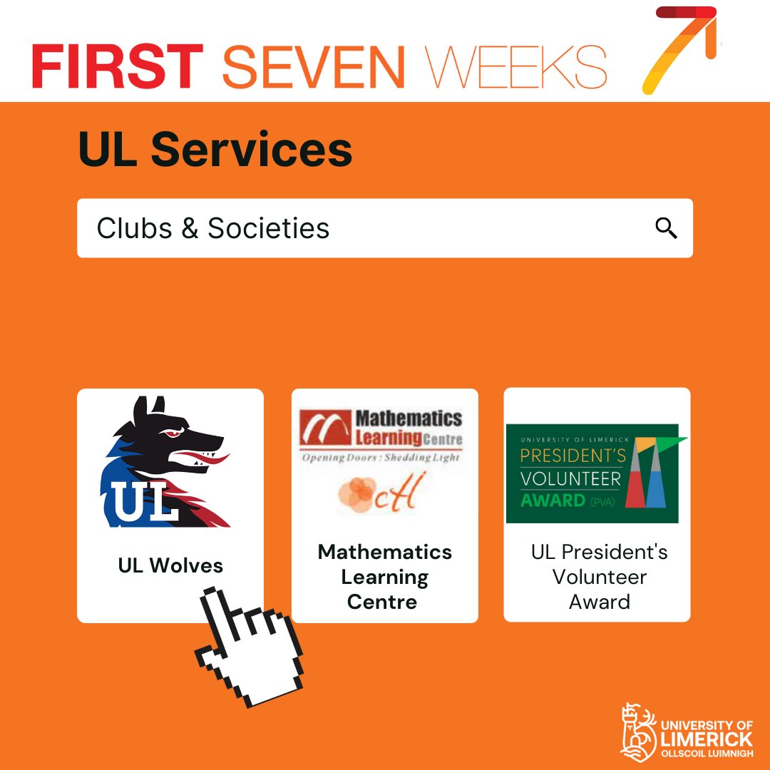 ULF7W's tweet photo. Visit this link to sign up for clubs and societies in UL: https://t.co/AwNvwBEKoZ
#first7weeks #firstyearstudents #academicsupport #academiclife #UL #universitylife https://t.co/zLvdnOni7e