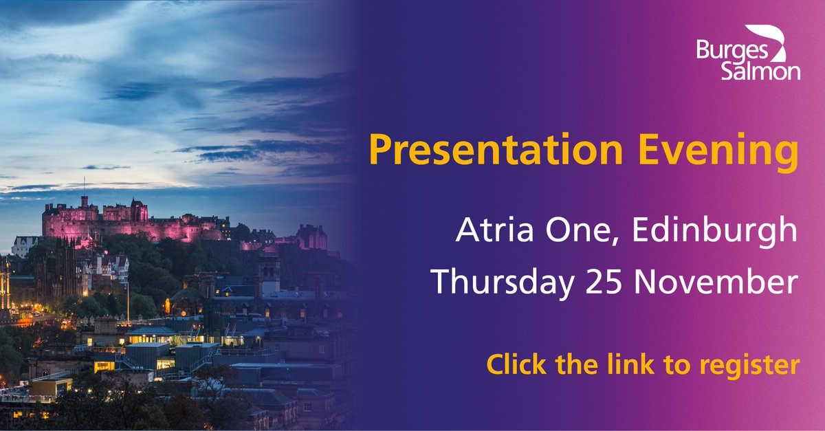 Interested in a #careerinlaw? There is still time to register for our presentation evening in Edinburgh on 25 November! Come along to hear talks from partner Craig Whelton, first-year trainee Jonny Catt, and our #recruitment team. Register here: careers.burges-salmon.com/jobs/event/pre…