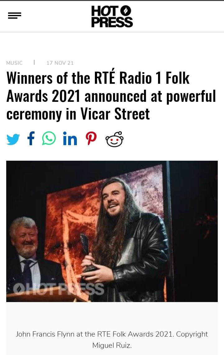 StoneybatterPoP's tweet image. Massive congrats to local musicians   @JFFdublin @yevagabonds @Ceannabhain &amp;amp; @Ultan_Music on winning @RTERadio1 #RTEFolkAwards 🏆. Plus there was a big shout for Tom Mulligan too @CobblestoneDub 🎻
Hup!