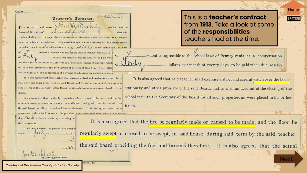 MonroeHistoryPA's tweet photo. Following some research in our library, Smithfield Elementary teachers Mr. Karpe, Mrs. Daning, and Mr. Simonds created a wonderful display about the history their school, along with an accompanying digital educational guide. #SmithfieldGoesOldSchool #SmithfieldElementary https://t.co/MWIb0qGvyE