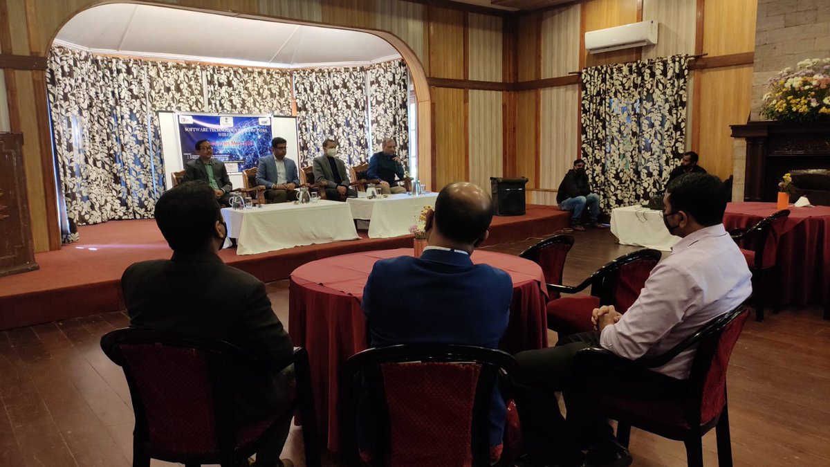 ShillongStpi's tweet photo. Sh. Manas Panda, Jurisdictional Director, STPI(Odisha, Bihar, Jharkhand &amp; NE), Sh. Subodh Sachan, Director, HQ and Director IT, Govt of Meghalaya had interaction with IT/ITES  Industry, #NEBPS &amp; #OctaNE startups on how to facilitate growth of respective sectors in NE @Omkar_Raii https://t.co/WZqjPem6Xg
