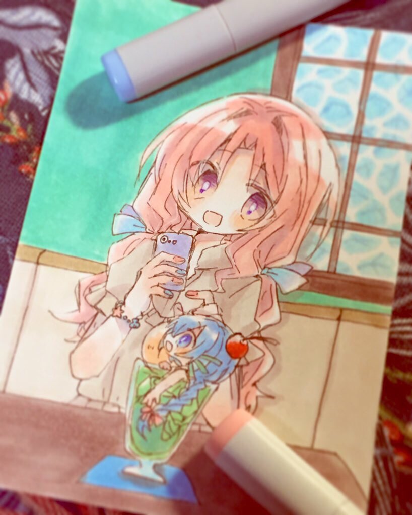 「#アナログ絵を流してアナログ民を増やそう
透明水彩とコピック好きです。 」|ほおずき紅(こう)のイラスト