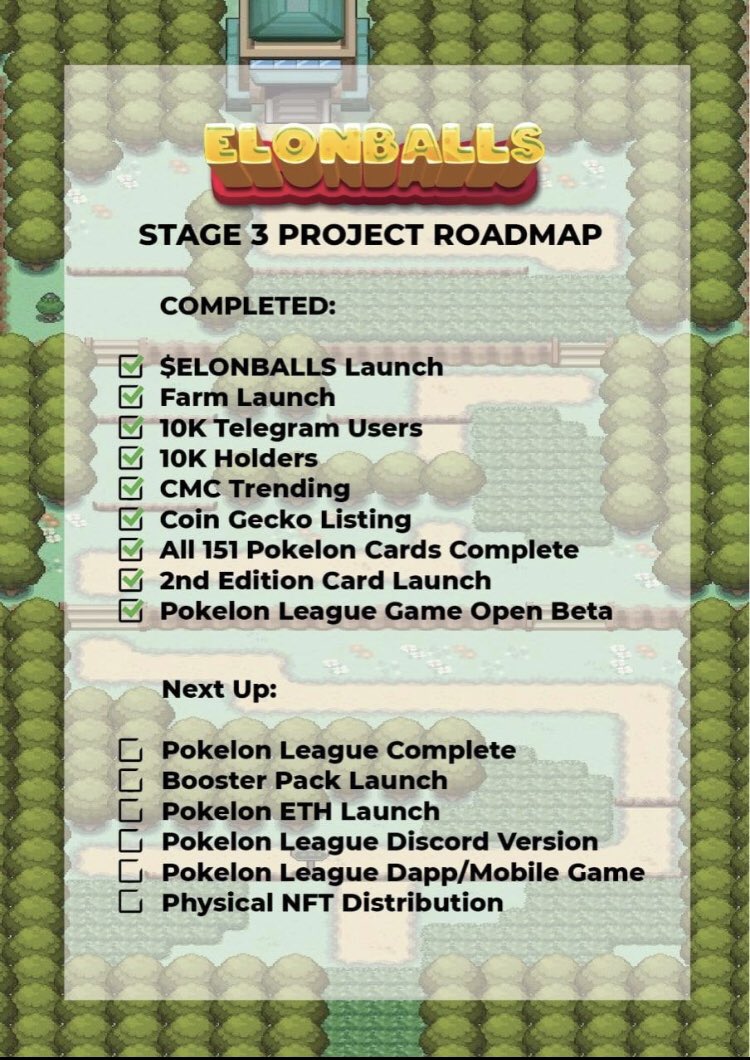 Amazing team @POKELONTOKEN not only delivered successfully phase 2 but are now in the middle of phase 3!
Between having gasless #nft card on polygon, having a #nftgame on beta on <a href="/telegram/">Telegram Messenger</a> and a massive marketing plan in place, ATH will be seen again soon! #x100gems #eth #BSC