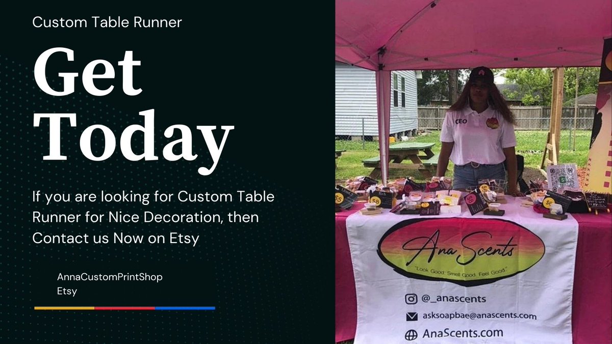AnnaPrintShop's tweet photo. We are supplying the best custom table runner on Etsy. Contact Us to know more: https://t.co/WPwoDcmGnQ
#custom_table_runner #table_runner https://t.co/BrwiE5zrUg