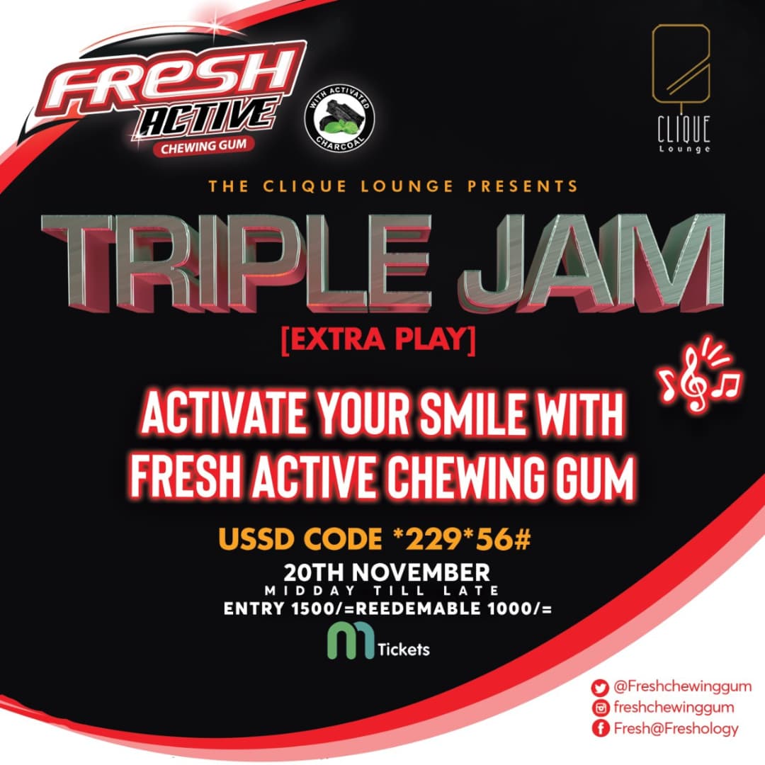 mcstano's tweet photo. So I got these amazing giveaways for my #KOT fam courtesy of @Freshchewinggum 

1 complimentary ticket (free entry plus 1000bob redeemable)
1 branded Bluetooth earpiece
1 branded thermal mug
1 carton of Fresh Active Chewing Gum with Activated Carbon

#FreshActive #TripleJam https://t.co/z3SCGfuuL9