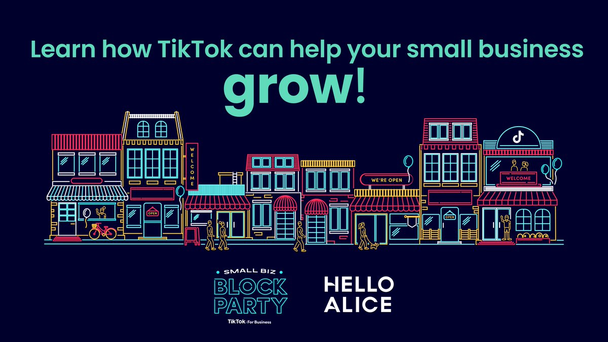 HelloAlice's tweet photo. ✨TODAY!✨We're partnering with @TikTokBusiness to celebrate brighter days with the #SmallBizBlockParty. Join us today at 1 p.m. ET for a fun and FREE virtual workshop & learn what TikTok can do to help you reach new audiences and grow!
➡️ https://t.co/2phES6xYrv https://t.co/VwVg02RexC