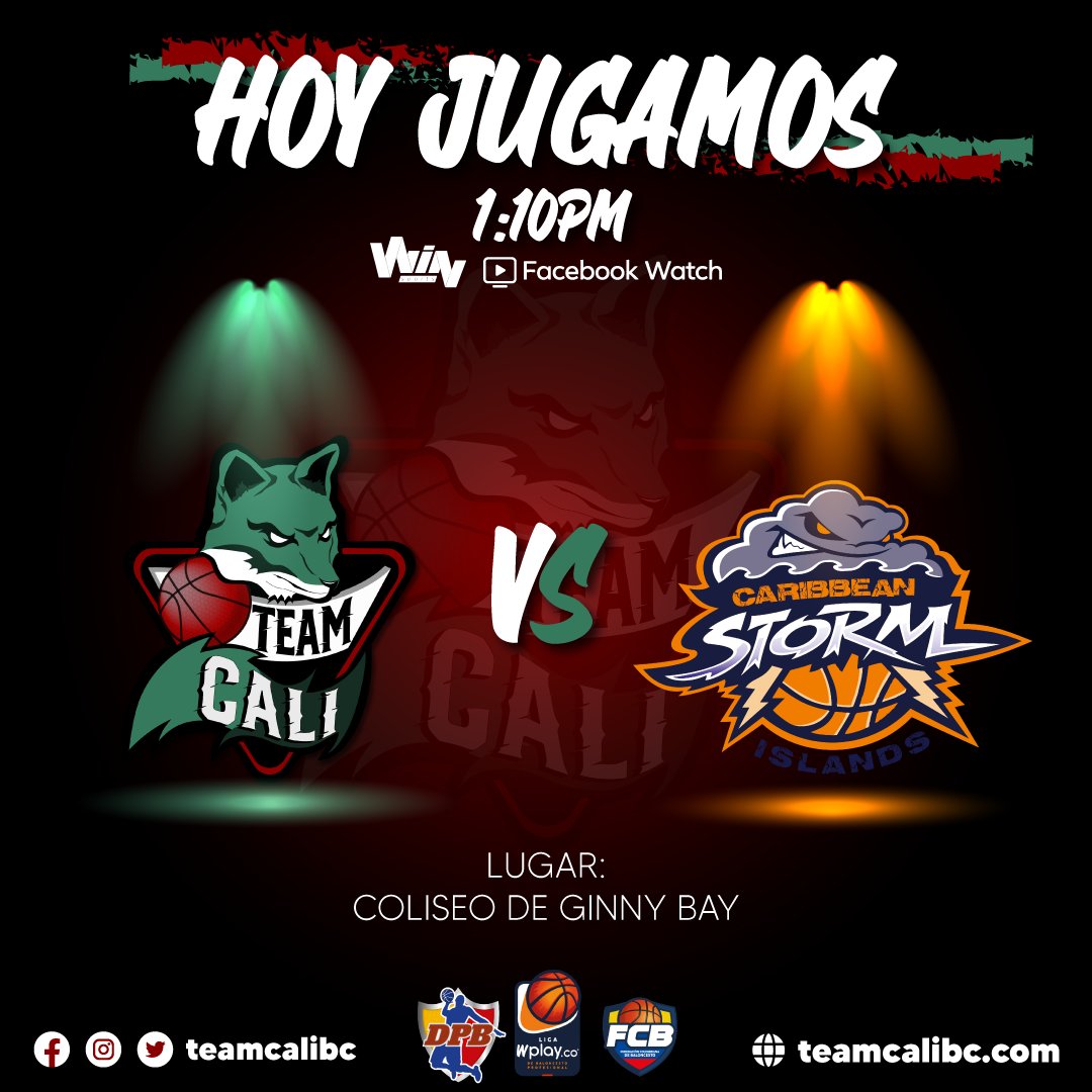 🔊 ¡Segundo partido Playoffs! ⛹️‍♂️🏝️
con @caribbeanbasketball en la #LigaWplayDeBaloncesto 
⏰ 1:10 Pm

💻 Trasmisión por la página de la División <a href="/dpbcolombia/">dpb</a>
<a href="/winsportstv/">Win Sports</a>

¡No te lo puedes perder! 

#TeamCali #purocorazon #calicuidaddeportiva #cali #basketball #nuncadejesdejugar