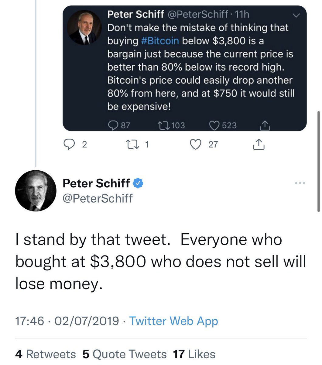 JayDolby3's tweet photo. @PeterSchiff ‘$750 and it would still be expensive’ 78x later and he still hates Bitcoin, keep holding onto your gold old man😅 https://t.co/hheTNy9kud