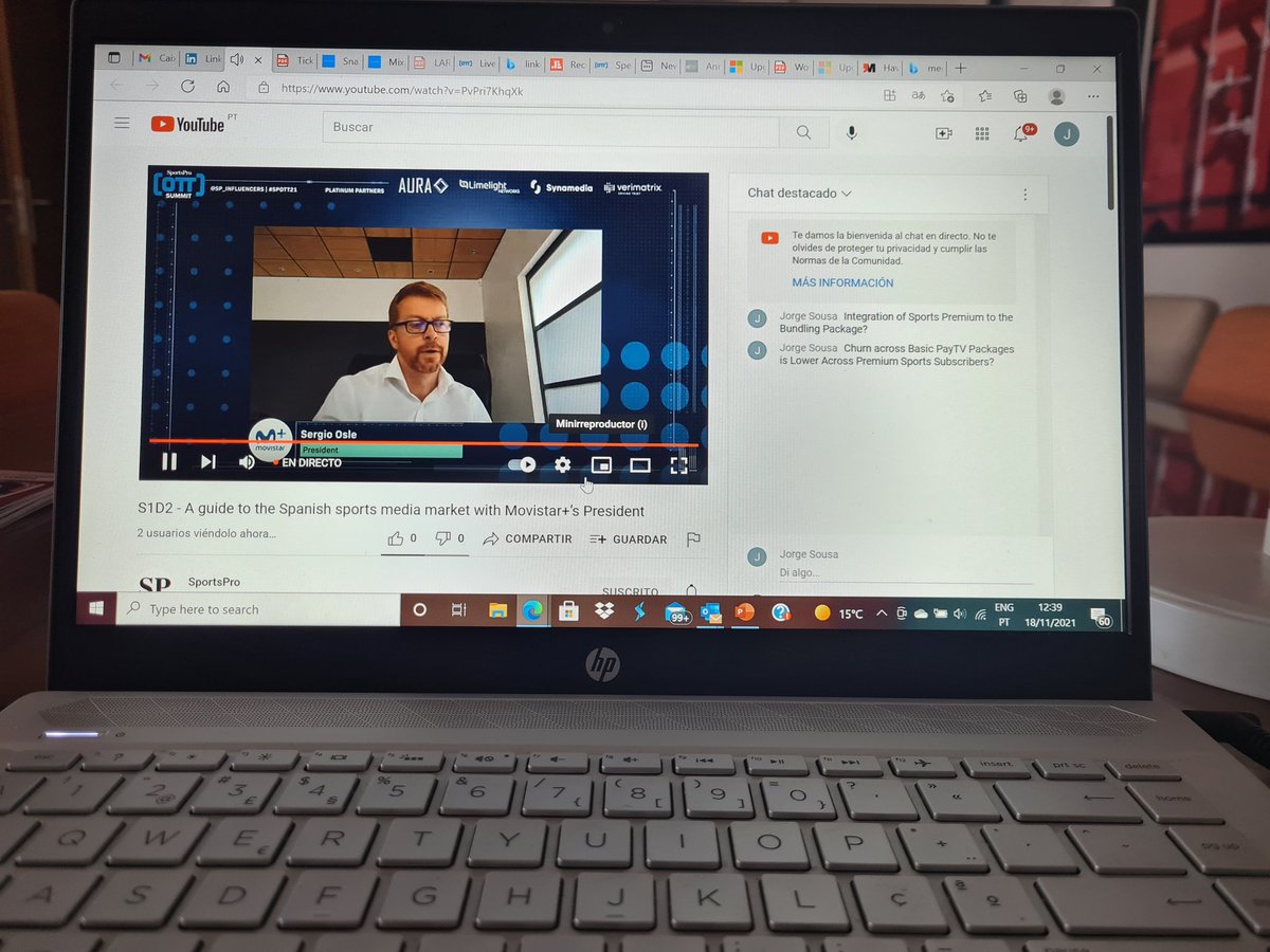PavaoSousa's tweet photo. Great Listening and Q&amp;A Conversation with Sergio Osle (Movistar+'s President) on the Sports Media Market in Spain (and across the overall Premium Sports Landscape). #SPOTT21 @SP_Influencers https://t.co/KT4cGXl5HV