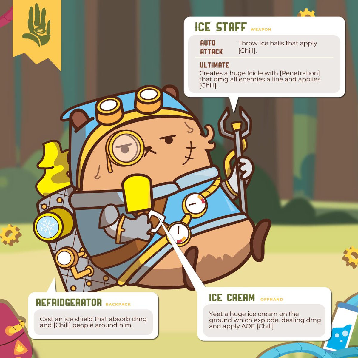 HamstersNFT's tweet photo. The cryomancer specializes in all things cold! Whether it is slowing down your opponents or even freezing them to death, this little fella has no shortage of chilling touches! That ice cream may look delicious but it certainly does more harm than good 🤣 

#nft #nftgaming https://t.co/qtXnfSmqK1