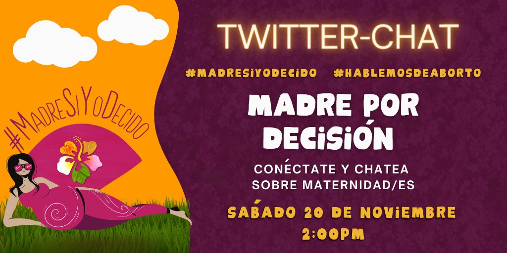 MadreSiyodecido's tweet photo. TWITTER-CHAT 📱

#MadreSiYoDecido #HablemosDeAborto

MADRE POR DECISIÓN 🔮 Conéctate y chatea sobre maternidad/es 🤱🏾

🗓️Fecha: 20 de Noviembre
⏰Hora: 2:00pm

👁👄👁 Difunde-Comparte-Participa

@hermananatural  @EqualiaVE @rednaranjaorg  @AMBARcontigo @FaldasR_Ve @rutaverdevzla https://t.co/eIP2EoCKAw