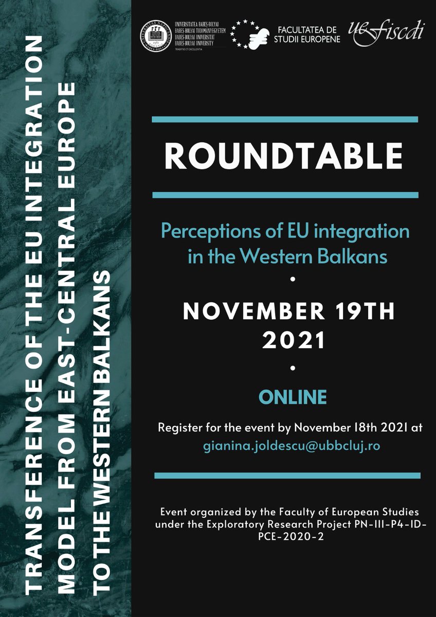 Transference of the EU Integration Model
from East-Central Europe to the Western Balkans

Roundtable: Perceptions of EU integration in the Western Balkans

November 19th, 2021

Link: zoom.us/j/4214494897?p…