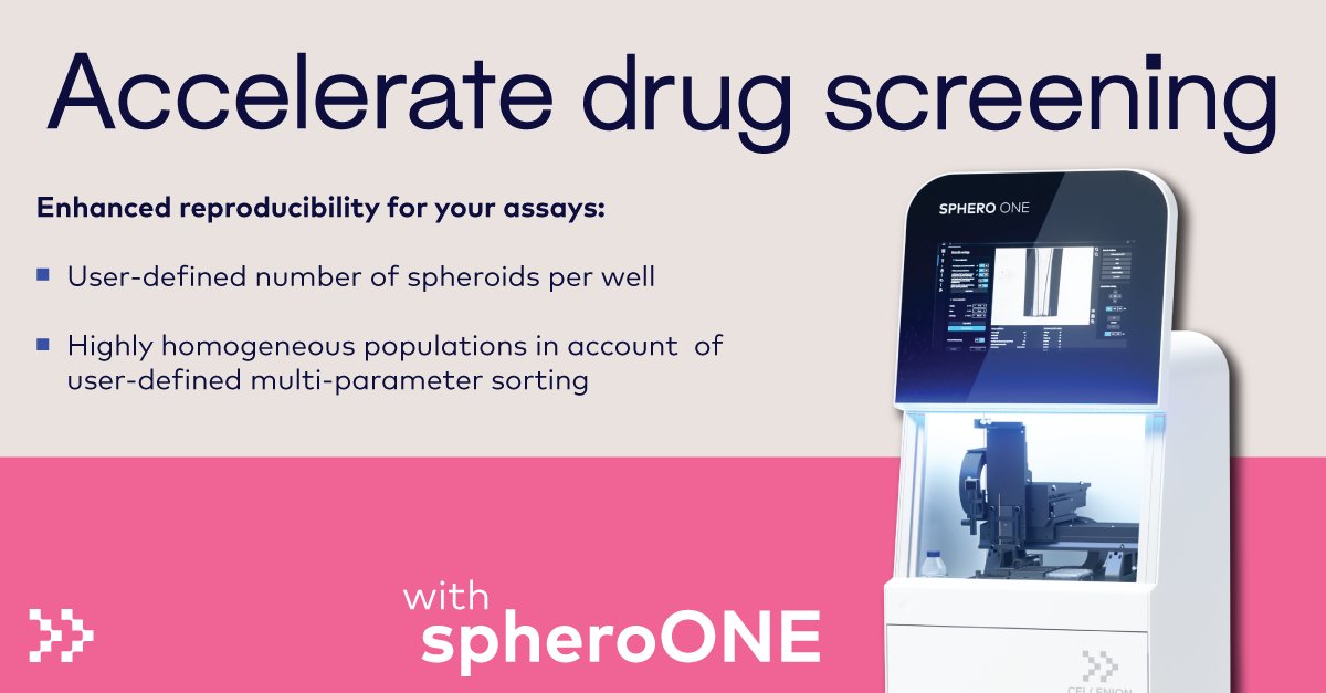Cellenion's tweet photo. spheroONE is a game-changer for drug screening applications using complex in-vitro 3D models.
Learn more: https://t.co/Vby12jNve9
#spheroONE #Cellenion #drugscreening #spheroids #organoids https://t.co/a1dCpZxzAy