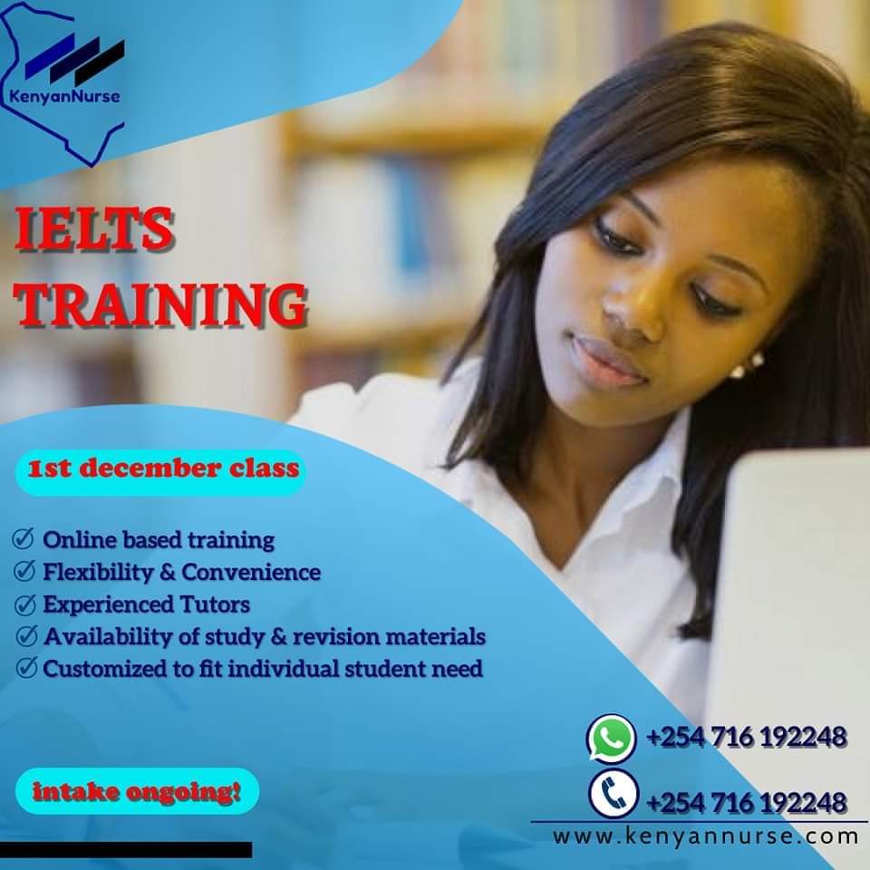 KenyanNurse's tweet photo. 1st #Decenber #IELTS classes
Start your journey to UK 🇬🇧 today by joining our wonderful IELTS Training Program by calling us on +254716192248
You can as well WhatsApp us on
+44 7438 914125
#KenyanNurse https://t.co/S8Nyo4uXnw