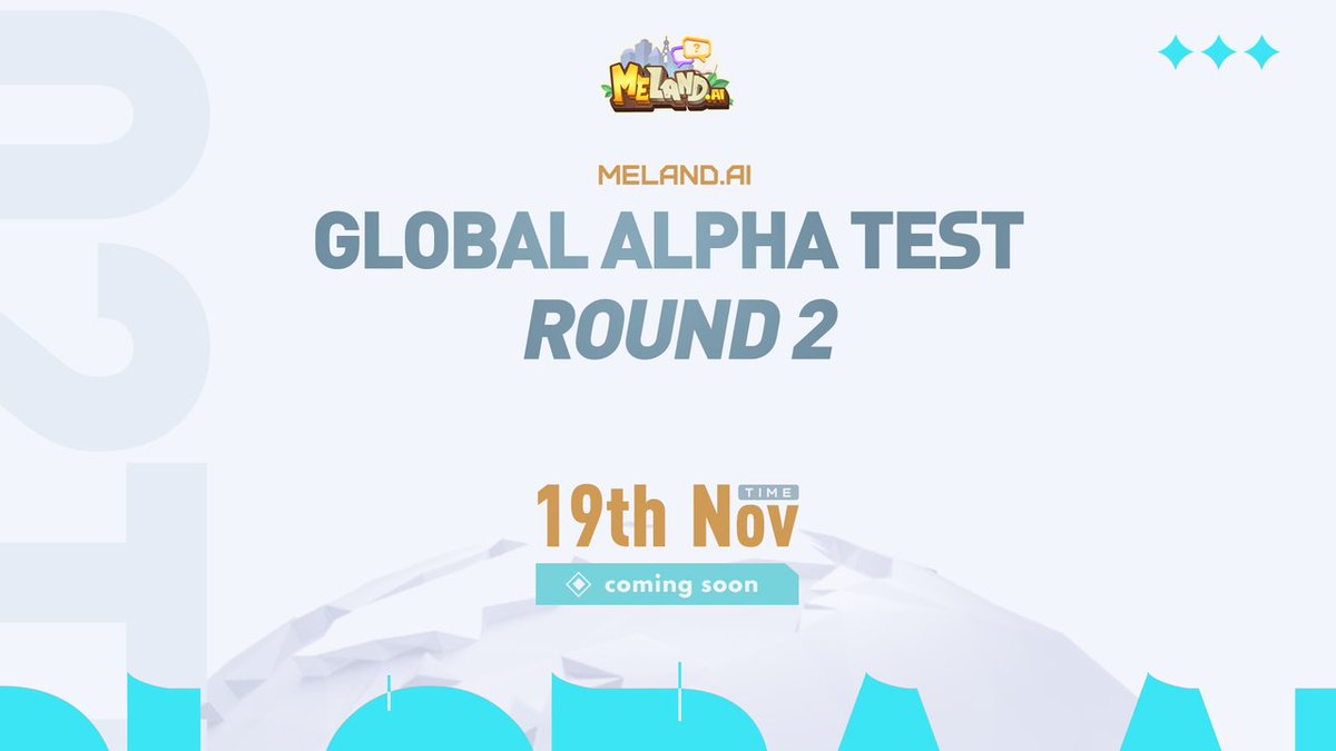 Hi, Melanders~
We will be making an official update about the Meland.ai Global Alpha Test Round 2 on 19 November 2021.
Stay tuned! 😝😝

#meland #MelandaiAlphaTest #Gamefi #defi
