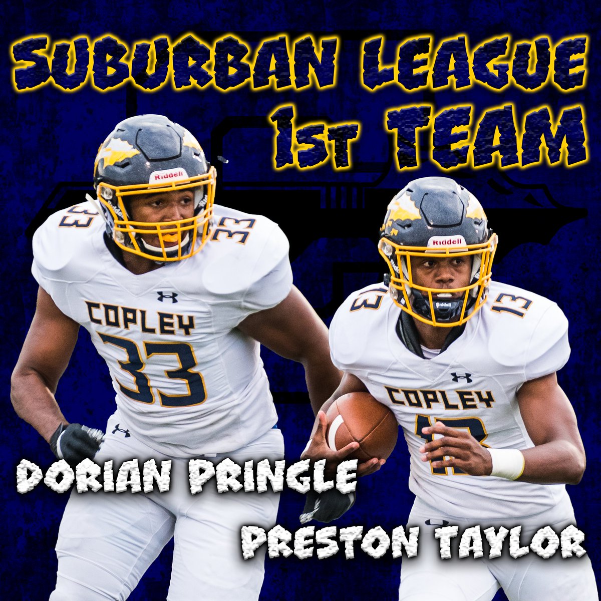 CopleyFootball's tweet photo. Congratulations to our 1st team Suburban League award winners. https://t.co/na0RPcMgq2
