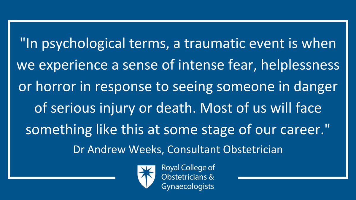 RoyalCollegeObsGyn (@rcobsgyn) on Twitter photo In a new blog, Dr Andrew Weeks discusses the risk of post-traumatic stress disorder (PTSD) in members and trainees that witness traumatic events while working in healthcare, and the need to adequately support these colleagues. <a href="/adweeks/">Andrew Weeks</a> fal.cn/3jW1B In a new blog, Dr Andrew Weeks discusses the risk of post-traumatic stress disorder (PTSD) in members and trainees that witness traumatic events while working in healthcare, and the need to adequately support these colleagues. <a href="/adweeks/">Andrew Weeks</a> fal.cn/3jW1B