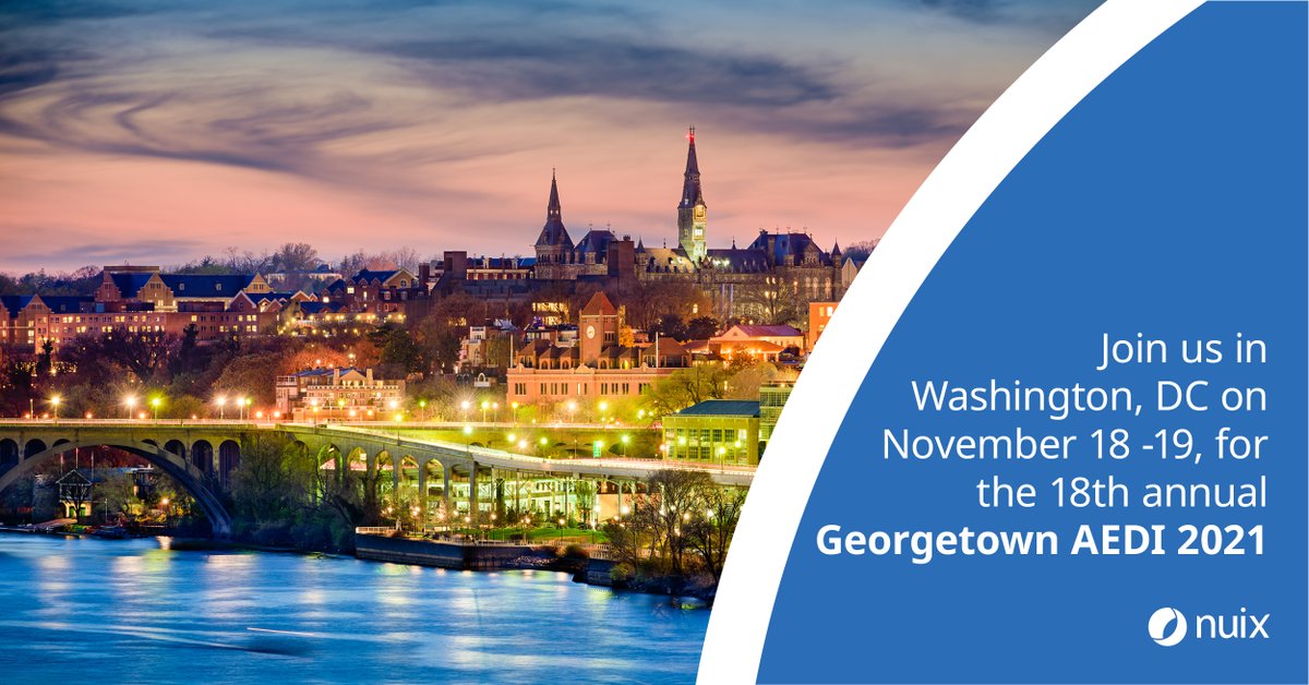 nuix's tweet photo. The 2021 Georgetown Law Advanced eDiscovery Institute is underway! We're excited to connect with all of the event's guests and for the excellent agenda of sessions over the next two days.

https://t.co/eMboOEzLh0

#ediscovery #cybersecurity #dataprivacy https://t.co/errqsX07M3