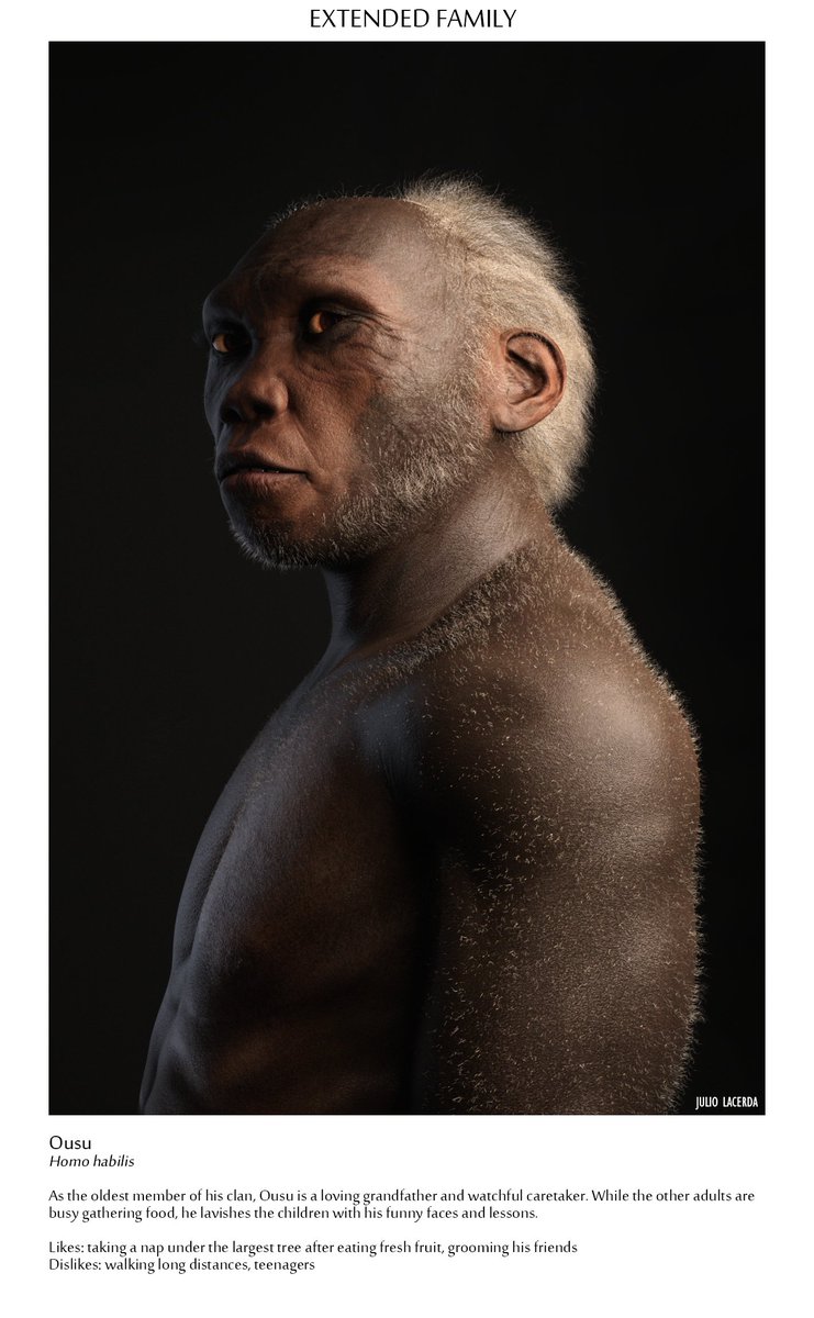 JuliotheArtist's tweet photo. I loved working on this series of hominid portraits but they kinda went under the radar here on Twitter, probably because I uploaded them all at once as a thread after being absent for 2-3 months. https://t.co/3F6GmQQcRH