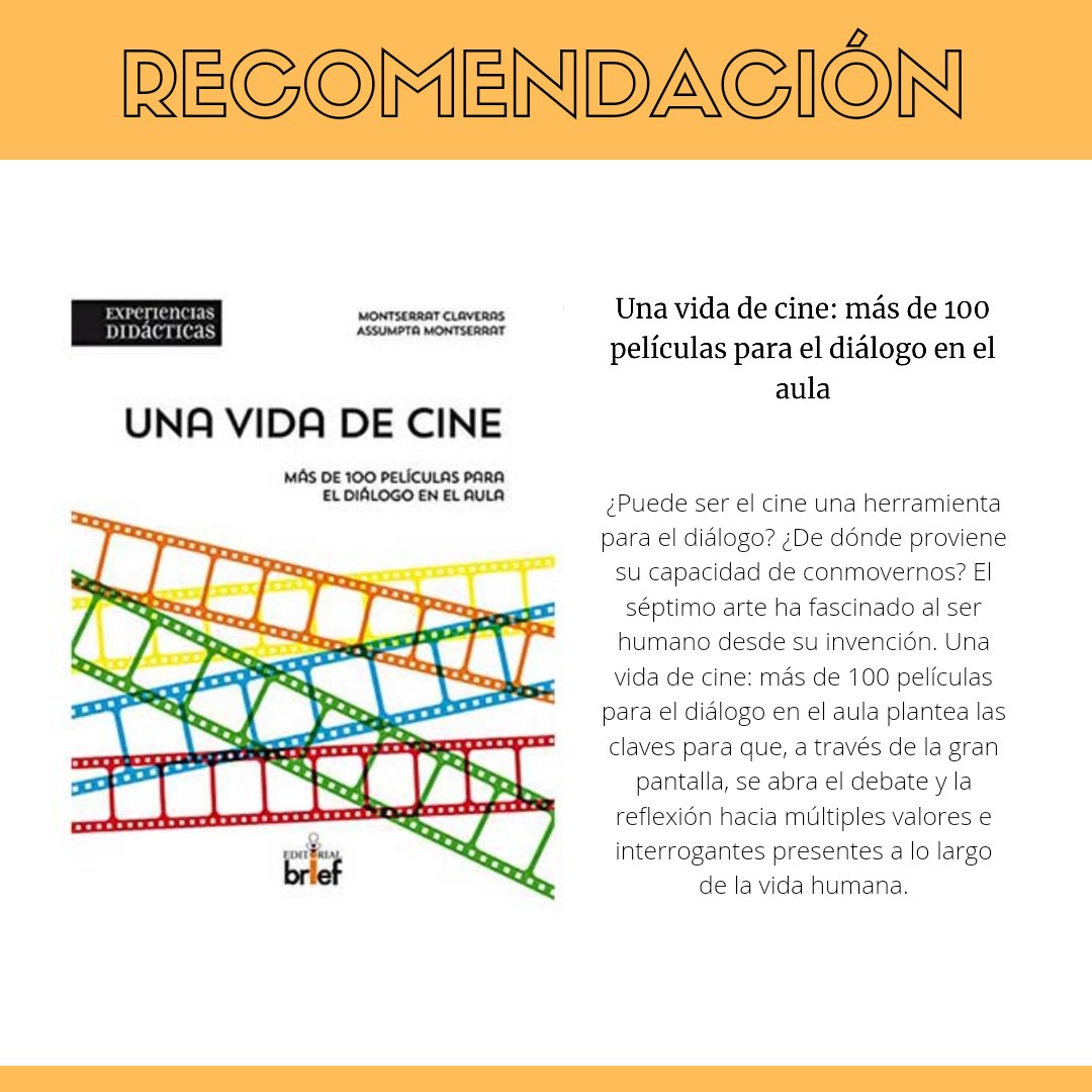 EditorialBrief's tweet photo. RECOMENDACIÓN - Este libro es una herramienta de gran utilidad para los docentes y para todos aquellos que tengan encomendadas tareas educativas.

#briefeditores #autoras 
#briefeditorial #crecemoscontigo
#cine #autores https://t.co/JORbr1xjWb