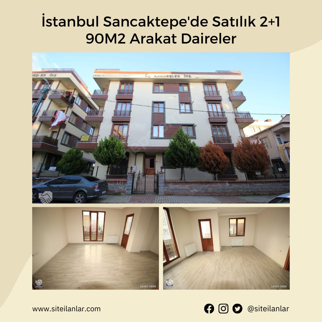 siteilanlar's tweet photo. 📍Sancaktepe'de Satılık 2+1 90M2 Arakat Daireler

🏷 Fiyat: 580.000 TL

👤HÜSNÜ ANAS
📌TURYAP SANCAKTEPE SAMANDIRA TEMSİLCİLİĞİ
📞0552 763 69 75

📌 İlan No: # 1005541
ℹ️ https://t.co/GB6p8TsRGj

#sahibinden #emlak #konut #kira #satılıkdaire #kiralıkdaire #ilan #sancaktepe https://t.co/4LfobEdNft