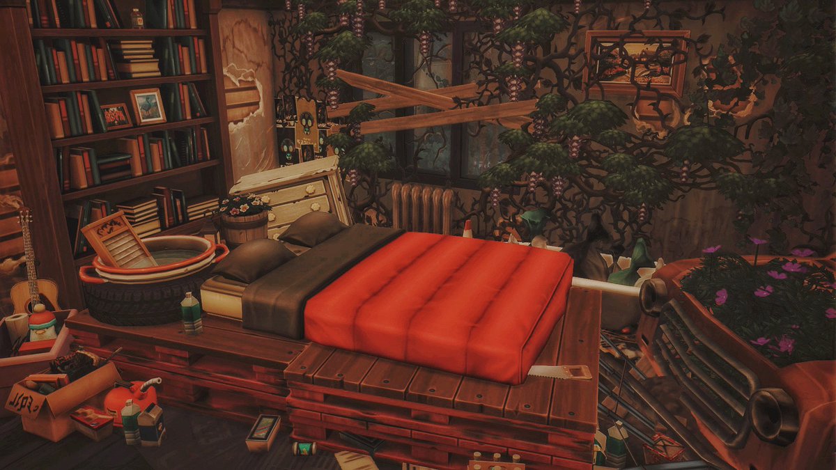 NukaVibes's tweet photo. Another room for my apocalyptic build in The Sims 4!🏚⚠️

✖️Console = noCC + noMODS https://t.co/lbLoCEPozC