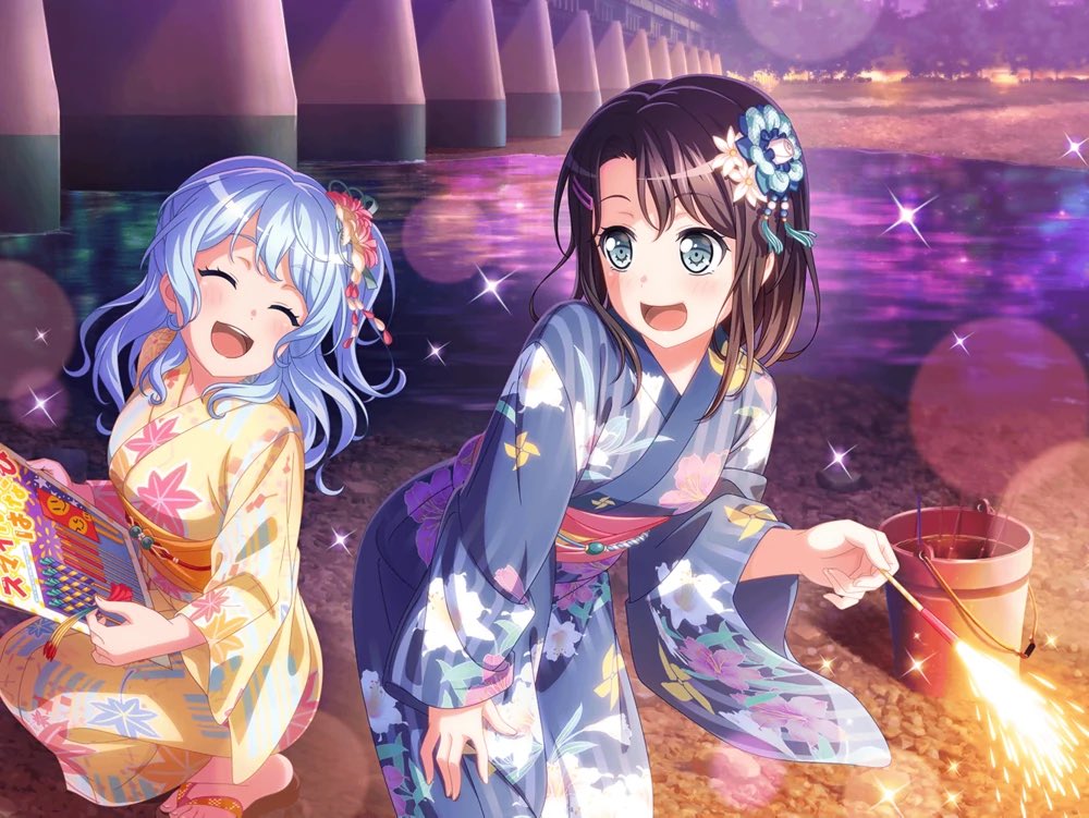 pinkblueotd's tweet photo. 💖💙✨ Today’s first Pink/Blue pair of the day is Misaki Okusawa, or Michelle, and Kanon Matsubara from BanG Dream! Girls Band Party! https://t.co/j35oycPuzy