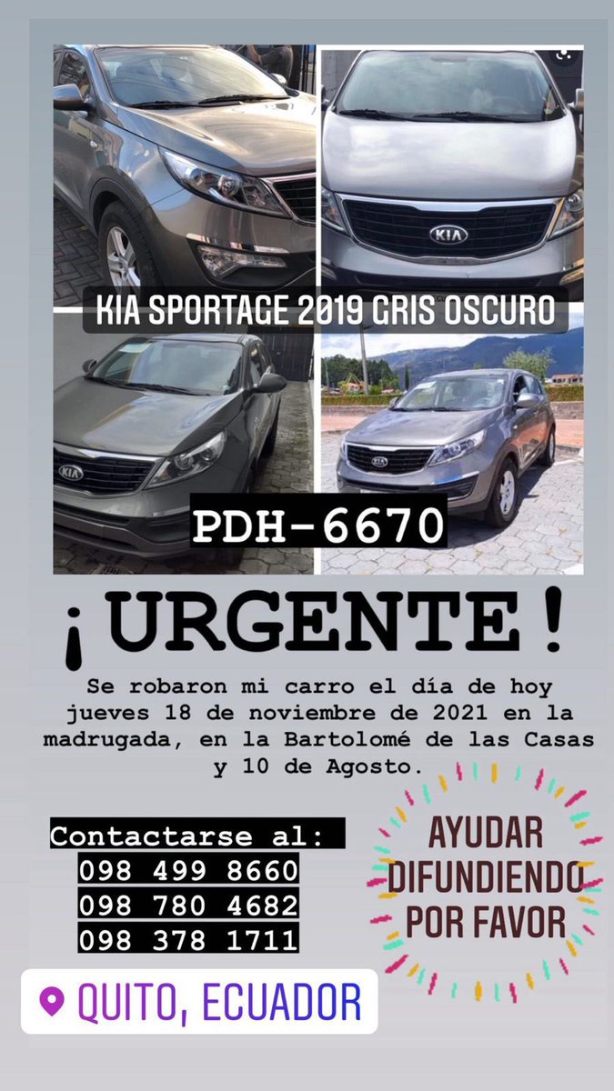 panchofreire's tweet image. Gente de Twitter ayúdenme difundiendo, es el auto de la chica que le gusta a un gran alumno mío! @PoliciaEcuador @FiscaliaEcuador #SeBusca