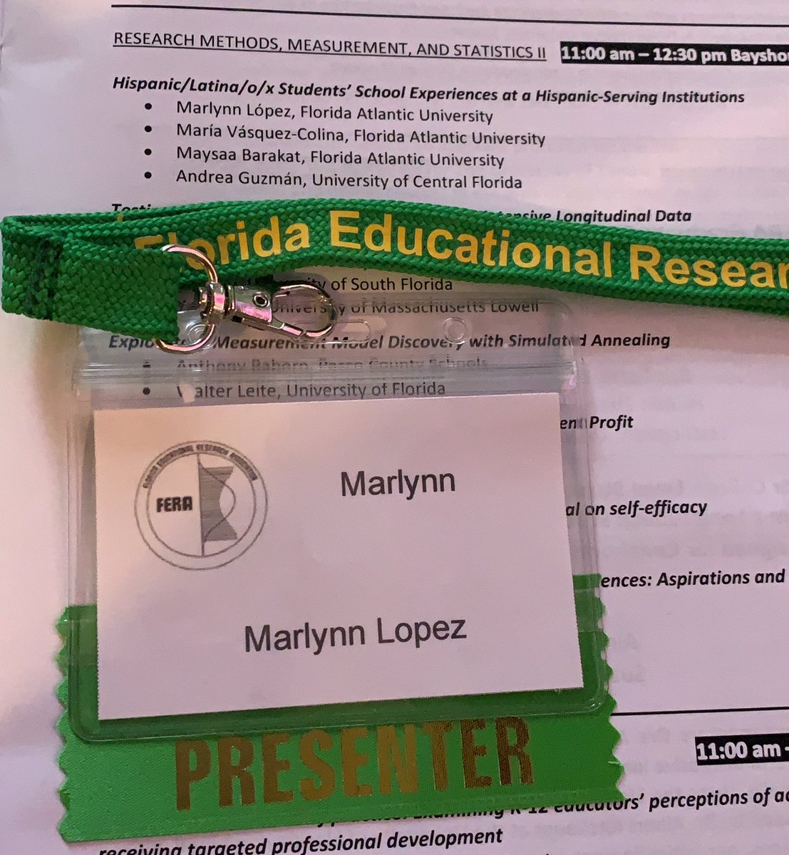 At it again… presenting at the FERA Annual Meeting today with @mvasquez619. ☺️ @Edlead_FAU