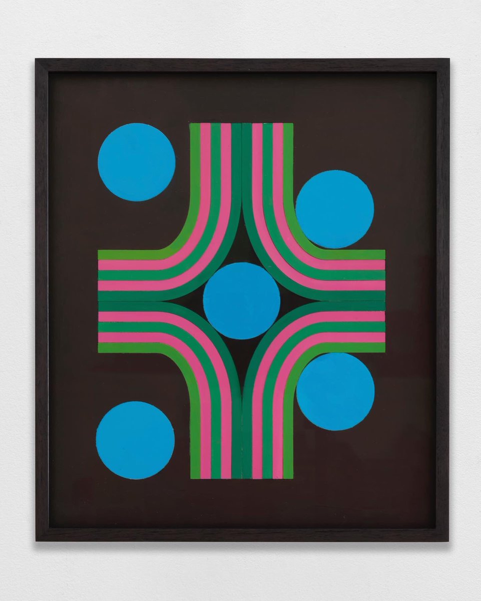 PEER_UK's tweet photo. Only TWO days left to view #LubnaChowdhary’s solo show #Erratics here at PEER!
Pictured are the artist's brilliant retro style geometric paintings Code 31, 34 & 37 made up of acrylic and gouache painted laser-cut strips of card, glued onto gessoed board. https://t.co/P88zlMDNyG