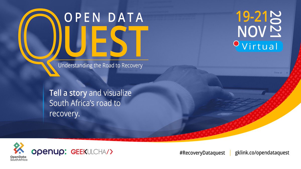 Geekulcha's tweet photo. Tomorrow si la on the virtuals ๐
RSVP to take part in visualising ๐ฟ๐ฆ road to recovery from the pandemic ๐ท
๐ https://t.co/hGx8VYUtbS
#RecoveryDataQuest https://t.co/9OB4zWDrik
